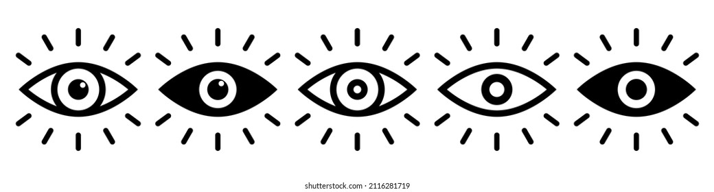 Eyes icon set simple design