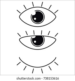 Eyes icon set vector collection. Look and Vision icons.