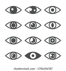 Eyes Icon Set Vector Illustration Flat Stock Vector (Royalty Free ...