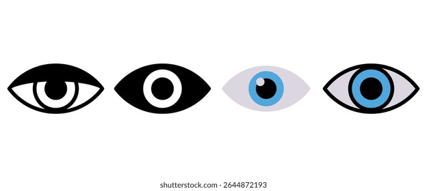 Eyes icon set. Vector illustration.
