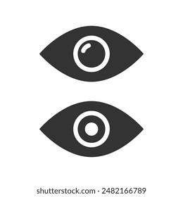 Eyes icon shape set isolated vector illustration on white background.