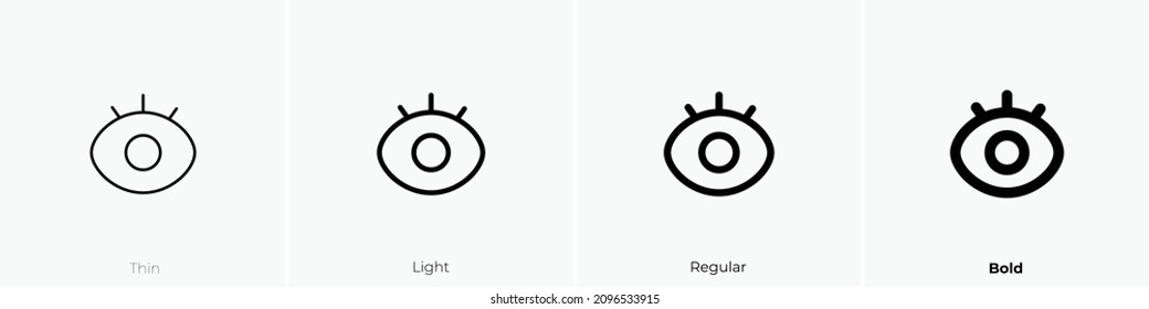 eyes icon. Thin, Light Regular And Bold style design isolated on white background