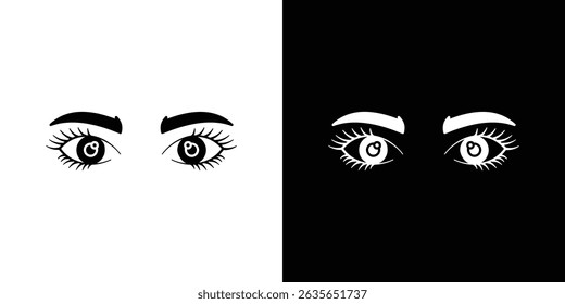 Vector de icono de ojos en estilo plano. Siluetas de colección