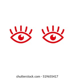 eyes icon vector illustration eps10. Isolated badge for website or app - stock infographics