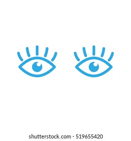 eyes icon vector illustration eps10. Isolated badge for website or app - stock infographics