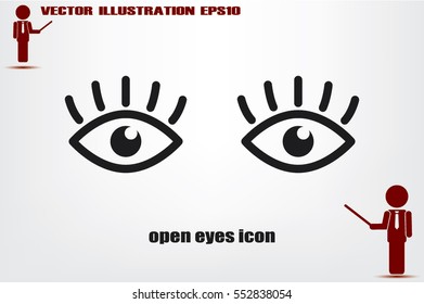 eyes icon vector illustration eps10. Isolated badge for website or app - stock infographics