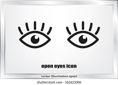 eyes icon vector illustration eps10. Isolated badge for website or app - stock infographics.