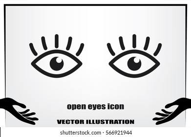 eyes icon vector illustration eps10. Isolated badge for website or app - stock infographics.