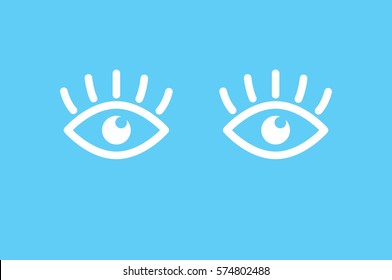eyes icon vector illustration eps10. Isolated badge for website or app - stock infographics.