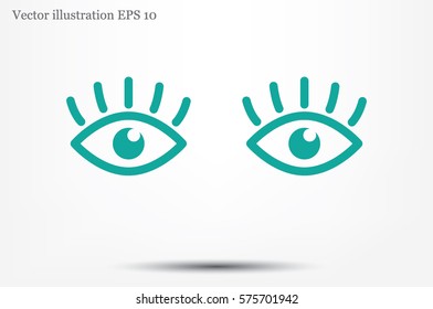 eyes icon vector illustration eps10. Isolated badge for website or app - stock infographics.