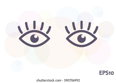 eyes icon vector illustration eps10. Isolated badge for website or app - stock infographics.
