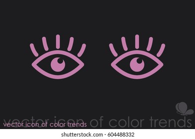 eyes icon vector illustration eps10. Isolated badge for website or app - stock infographics