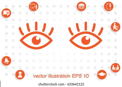 eyes icon vector illustration eps10. Isolated badge for website or app - stock infographics