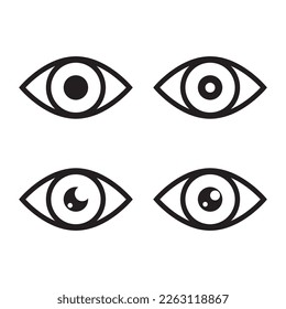 Eyes icon vector illustration, vision icon symbol isolated flat design on white background.