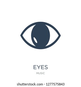 eyes icon vector on white background, eyes trendy filled icons from Music collection, eyes vector illustration