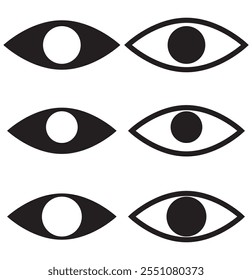 Eyes icon vector set isolated on white background.