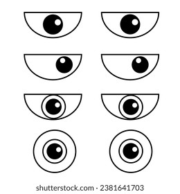 Eyes icon vector set. see illustration sign collection. watch symbol or logo.