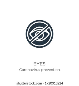 Icono vectorial de ojos. Icono de ojos planos de moda de la colección Coronavirus Prevention aislado en fondo blanco. La ilustración vectorial se puede utilizar para diseño gráfico web y móvil, logotipo, eps10