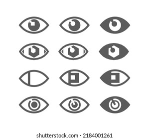 Eyes Icon,collection, Retina Icons On White Background Vector