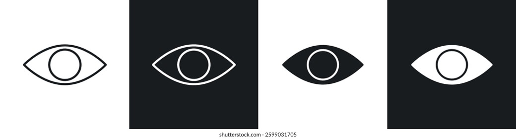 Eyes icons in flat and linear vector illustration on white background.