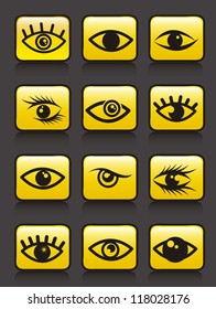 eyes icons over white background. vector illustration