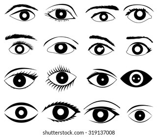 Eyes icons set