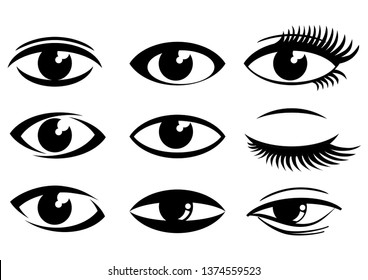 eyes icons set vector - Illustration vector