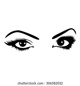 Eyes. Ink drawing.