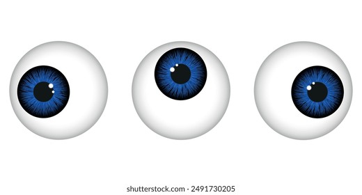 Eyes iris set in dark blue color