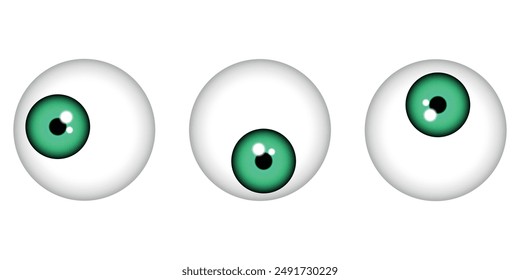 Eyes iris set in green color