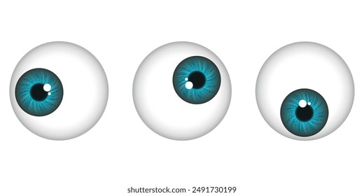 Eyes iris set in green-blue color