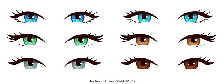 Olhos isolados vetor desenhado à mão ilustrações conjunto