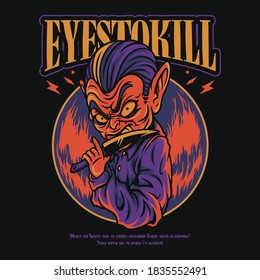 Eyes to Kill Scary Halloween Themes Merch Illustration