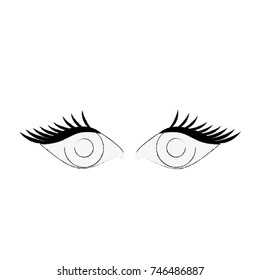 eyes with lashes icon image