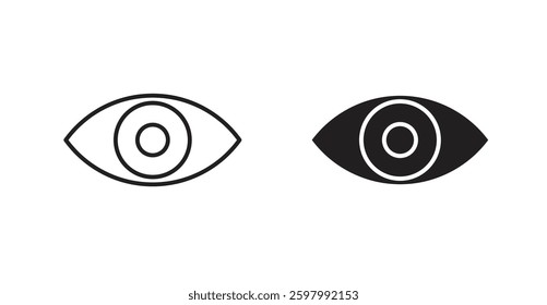 Eyes line icon vector set.
