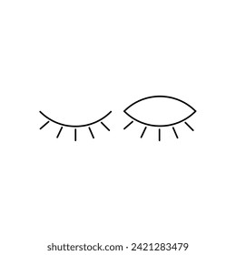 Eyes line icons vector. Visible, Invisible sign.