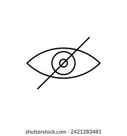 Vector de iconos de línea de ojos. Signo visible, invisible.