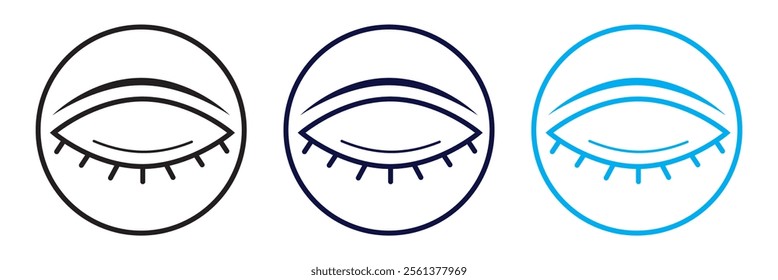 Eyes line icons. View and Eye icon set. See and unsee symbol. Show password. Open, closed, visible invisible concept, hidden password, icon vector symbol logo illustration line editable stroke