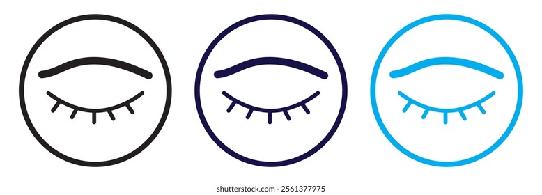 Eyes line icons. View and Eye icon set. See and unsee symbol. Show password. Open, closed, visible invisible concept, hidden password, icon vector symbol logo illustration line editable stroke