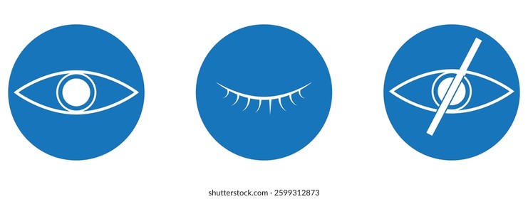 Eyes line icons. View and Eye icon set. See and unsee symbol. Show password. Open, closed, visible invisible concept design eps 10 