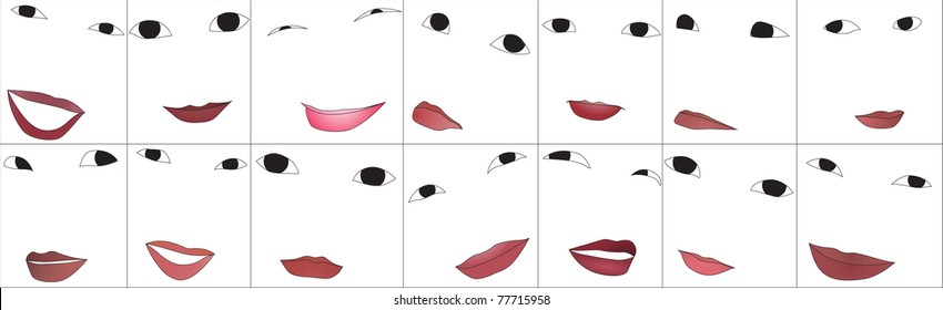 Eyes and lips