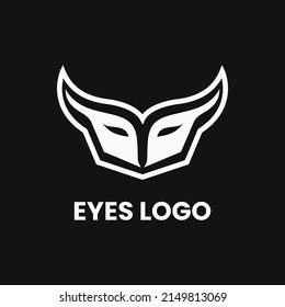 eyes logo concept. black and white. simple, flat and clean. suitable for logo, icon, symbol and sign media