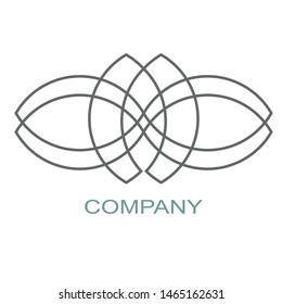 eyes logo. the concept of mono line logo. gray.