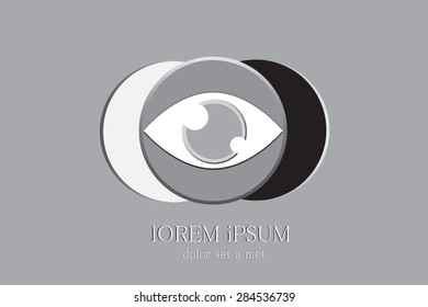Eyes Logo, Luxury eye logo on monochrome tone black, white and grey color. A modern design for your business .
