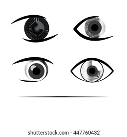 Eyes logo set in gray-scale