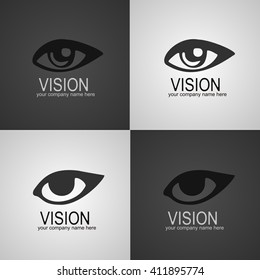 Eyes logo. Simple logo grey eye vector sign