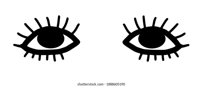 Eyes logo vector design.Eyelash icon.Symbol for cosmetic, clinic, ophthalmologist or others.Concept of beauty, vision and seeing.