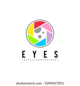 Eyes logo vector. Eyes logo template