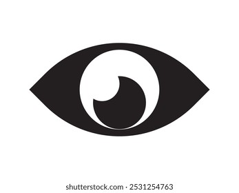 Ojos mirando hacia abajo icono aislado fondo blanco