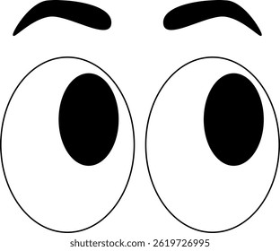 Olhos Olhando para cima com design de ilustrações de sobrancelha 